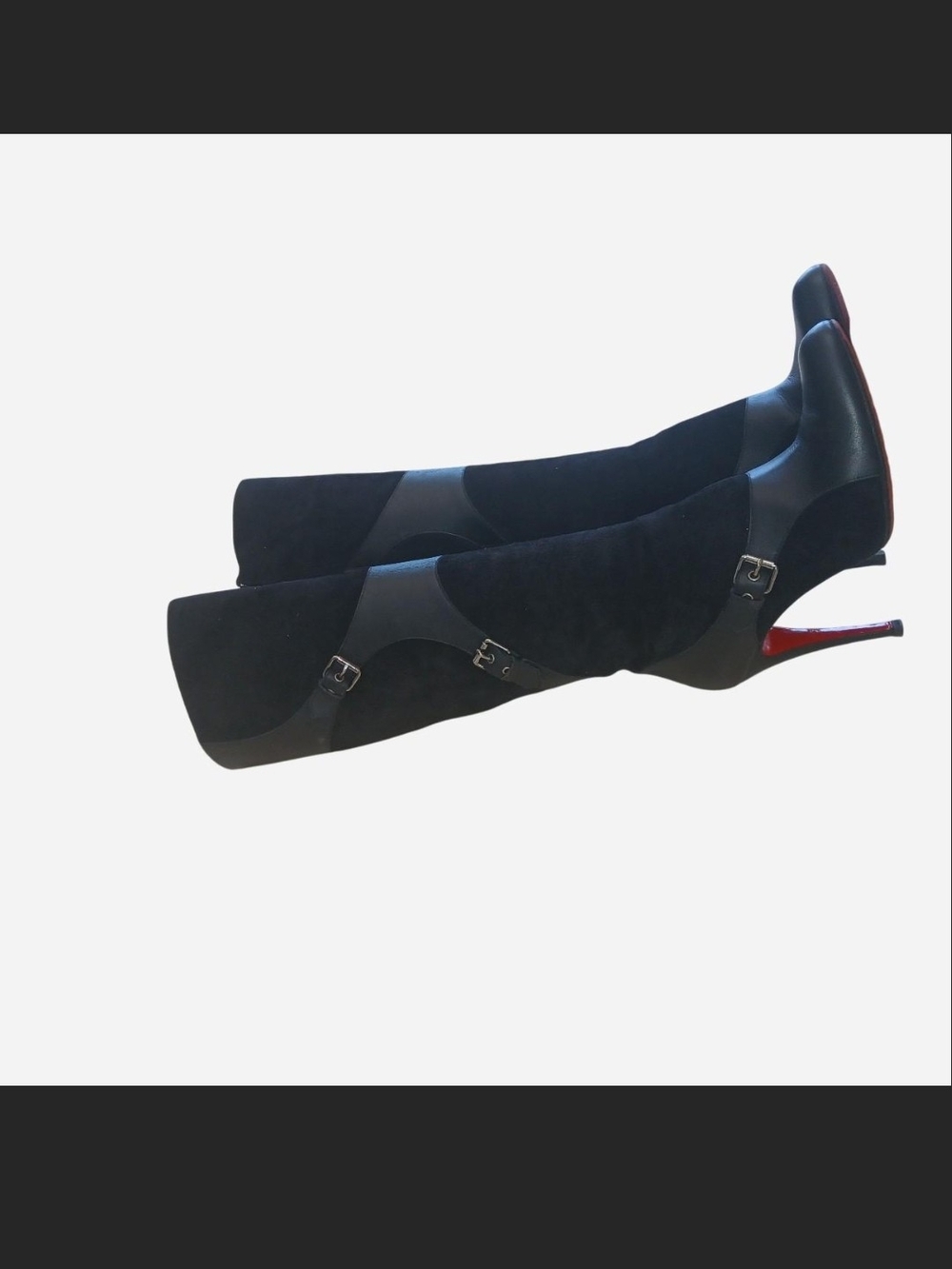 Christian Louboutin Black Suede & Leather Women's Boots